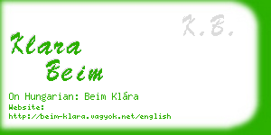 klara beim business card